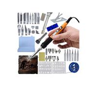 Set Fer à Souder Précis Écran LCD 60W Electric S - 6 Pointes Fil de Soudure Éponge Support 30 Pièces Pyrogravure Bois 900M