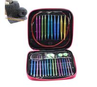 Set Ferri Da Maglia Circolari - 20x18 Cm - 350 G - Aghi In Lega Di Alluminio Ergonomici - Lunghezze Di Cavo Multiple - Per Calzini, Cappelli, Sciarpe, Maglioni, Progetti Creativi