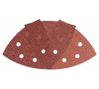 Set feuilles abrasives Delta avec bande auto-agrippante, perforé Bosch Accessories 2607017111 Grain 60, 80, 180 Cote d'encoignure