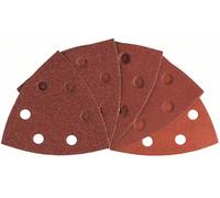 Set feuilles abrasives Delta avec bande auto-agrippante, perforé Bosch Accessories 2608607540 Grain 60, 80, 120, 180, 240 Cote dencoignure 93 mm 1 set