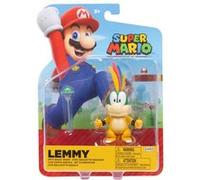 Set figurine lemmy avec baguette magique - figurine articule 10 cm - set collection mario + 1 carte tigre - enfant