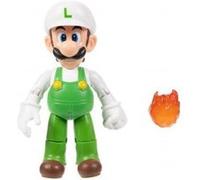 cavernedesjouets Set Figurine Luigi de feu avec Boule de feu - Figurine articule 11 cm - Set Collection pour Mario + 1 Carte Tigre - Enfant