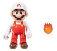 cavernedesjouets Set Figurine Mario de feu avec Boule de feu - Figurine articule 10 cm + 1 Carte Tigre - Enfant