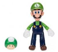 Set Figurine Mario : Luigi Avec Champignon Vert - Set Figurine Articule Collection 11 Cm + 1 Carte tigre - Enfant