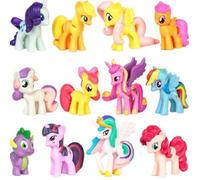 Set Figurines My Little Pony 12 pcs - Jouet Fille, Mini Poneys PVC, Cadeau Anniversaire, Collection, Jeu Rôle, Dessin Animé