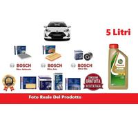 Set Filtres Entretien Bosch + Huile pour Toyota Yaris P13 1.5 Hybrid 74 Kw 101