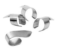 vhbw Finger-Pick Set 1x onglet de pouce, 3x fingerpick Accessoire pour guitares comme des banjos, pedal-steel guitare - métal, argent