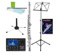 Set Flute Traversiere Nickel Argent Debutants 16 Trous Fermes Set Etui Pupitre