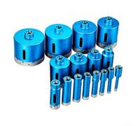 Set Foret Trépan Diamant Acier pour granit Set Foret Trépan Diamant(16PCS) | 16 tailles 6-60mm, acier , soudure diamant, pour carrelage, pour granit, verre, marbre