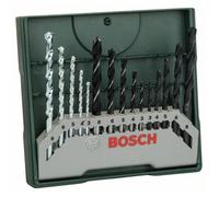 Bosch Set de forets mini X-Line 15 éléments pour métal, bois et pierre