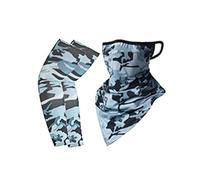 Set Foulard Triangle Soie Glacée à Attaches d'Oreille Cyclisme avec Manches Protection Solaire, Été Sportif Cyclisme Extérieur, Pêche, Course, Doublure Casque Moto, Campement, Cagoule, Cagoule