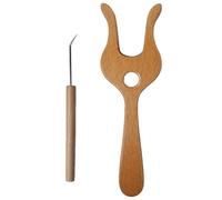 Set Fourchette Lucet en Bois - Outil de Tressage Diŷ pour Débutants et Kids | Comprend un Crochet à Tìsser | Idéal avec la Création de Bracelets, Colliers et Cordons Faits Main