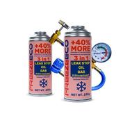Set FreezeEco 2x 3-in-1 réfrigérant de remplacement R134a A/C avec huile et produit d'étanchéité + tuyau