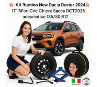 Set Galette Secours New Dacia Duster 17 5Fori Cric Clé Sac DOT25 135/80r17