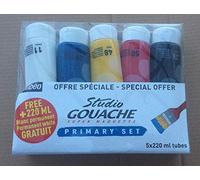 SET GOUACHE PRIMAIRE STUDIO 5 X220 ML