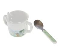Set goûter enfant tasse et cuillère - Amadeus - Blanc - Mélaminé Blanc G