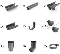 Set gouttière 4m graphite système 100