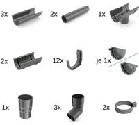 Set gouttière 6m graphite système 100