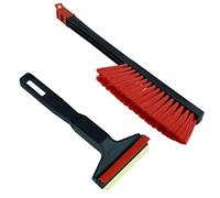 Set Grattoir Pare Brise Voiture Grattoir a Glace Murska et Balai Neige Voiture Balayette Neige Voiture Brosse à Neige Voiture Auto Hiver de Finland L&P A053+A059 (Set - Noir Rouge)