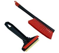 Set Grattoir Pare Brise Voiture Grattoir a Glace Murska et Balai Neige Voiture Balayette Neige Voiture Brosse à Neige Voiture Auto Hiver de Finland L&P A054+A059 (Set - Noir Rouge)