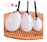 Set Green Jade Eggs balls Stone Multiple colors and styles Natural Green stones Jade Egg Massage Stone for Women pelvic strength Body Train Crystal Balls (Three-piece set,3pcs-6)