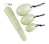 Set Green Jade Eggs balls Stone Multiple colors and styles Natural Green stones Jade Egg Massage Stone for Women pelvic strength Body Train Crystal Balls (Four-piece set,4pcs-3)
