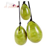Set Green Jade Eggs balls Stone Multiple colors and styles Natural Green stones Jade Egg Massage Stone for Women pelvic strength Body Train Crystal Balls (Three-piece set,3pcs-5)