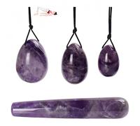 Set Green Jade Eggs balls Stone Multiple colors and styles Natural Green stones Jade Egg Massage Stone for Women pelvic strength Body Train Crystal Balls (Four-piece set,4pcs-12)