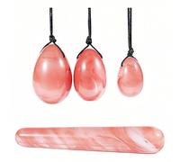 Set Green Jade Eggs balls Stone Multiple colors and styles Natural Green stones Jade Egg Massage Stone for Women pelvic strength Body Train Crystal Balls (Four-piece set,4pcs-17)