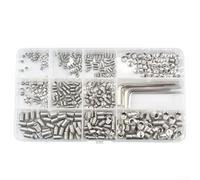 Set Grub 400pcs Acier Inoxydable pour Mécanique Set Grub 400pcs | Tête hexagonale précise, ne pour glisse pas, haute résistance pour torsion, pour arbres doux durcis