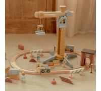 Set grue et chantier de construction en bois