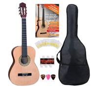 Classic Cantabile AS-861 Guitare Classique 3/4 Set Débutant (guitare classique acoustique, adaptée aux enfants de 8 à 11 ans, housse, cordes, partitions, médiators, sifflet accordeur) naturel