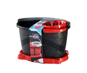 Set H20 Evolution avec seau + mop + essoreuse - Noir/rouge - 18L