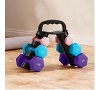 Set haltères hexagonaux 6 pièces avec support - Entraînement musculaire complet - 1 3 et 5 kg