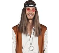 Boland – Set hippie 3 pièces 44518 – bandeau Peace, lunettes rondes, collier – Multicolor G