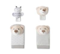 Set Hochets bébé pour pieds et poignets Ours gris