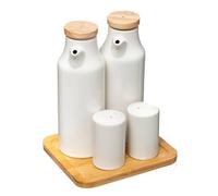 JJA Ensemble huile, vinaigre et poivre en céramique Seramik – blanc – 5 pièces simply smart
