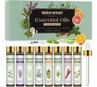 Set Huiles Essentielles 8 X 10ml, Huiles Essentielles 100% Nature Pour Diffuseur, Huiles Essentielles Aromathérapie Pour Spa, Massage, Bain - Lavande, Menthe Poivrée, Vanille, Bois De Santal
