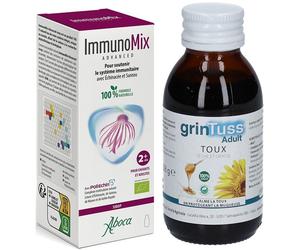 Set IMMUNOMIX ADVANCED SIROP + GRINTUSS ADULT TOUX - Tous types de toux Set(S) 210+128 g