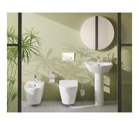 Set Integra WC sans bride + Abattant avec frein de chute en Duroplast + bidet suspendu et trop-plein, 35,5x54 cm, blanc