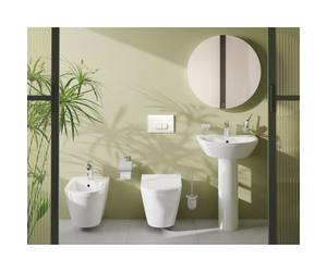Set Integra WC sans bride + Abattant avec frein de chute en Duroplast + bidet suspendu et trop-plein, 35,5x54 cm, blanc
