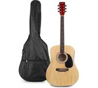 Set Johnny Brook Jb300 Guitare Acoustique, Starter Set, Kit Complet Débutant, Guitare Naturelle + Housse De Guitare, Sangle, Accordeur, Médiators, Cordes De Rechange, 105 Cm