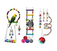 Set Jouets Oiseaux Cage pour bois 15pcs Set Jouets Oiseaux Cage | pour bois pour naturel non traité, blocs à mâcher sûrs, le bec naturellement, pour idéal petits moyens perroquets