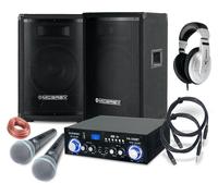 Set Karaoke Chant Ensemble Enceintes Amplificateur Bluetooh 2x Microphones 800W