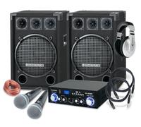 Set Karaoke DJ Hautparleur Amplificateur Bluetooth USB Microphone Casque 1200W