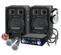 Set Karaoke DJ PA HautParleur Amplificateur Bluetooth USB Microphone Casque 800W