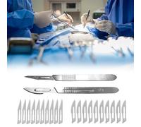 Set Lames de Scalpel,10 Lames de Scalpel N° 11,10 Lames de Scalpel N° 23,Manche de Scalpel Acier Inoxydable,pour Art du Bois,Chirurgicale,Sculpture,Anatomie de Laboratoire,Création D'enseignes