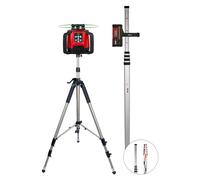 Set Laser multifonction horizontal et vertical Levelfix 550HVG avec Trépied pivotant 3 m et récepteur RLD100GR livré dans valise - NETIM - 554512