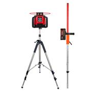 Set Laser rotatif Levelfix 550HV rouge + Trépied pivotant 2,8 m + Mire de mesure - NETIM - 554521