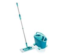LEIFHEIT Clean Twist M Ergo mobile 52121 Kit de nettoyage sol - Balai a plat lave sol avec housse. seau a essorage facile. roulettes
